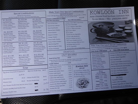 Kowloon Inn menu 2